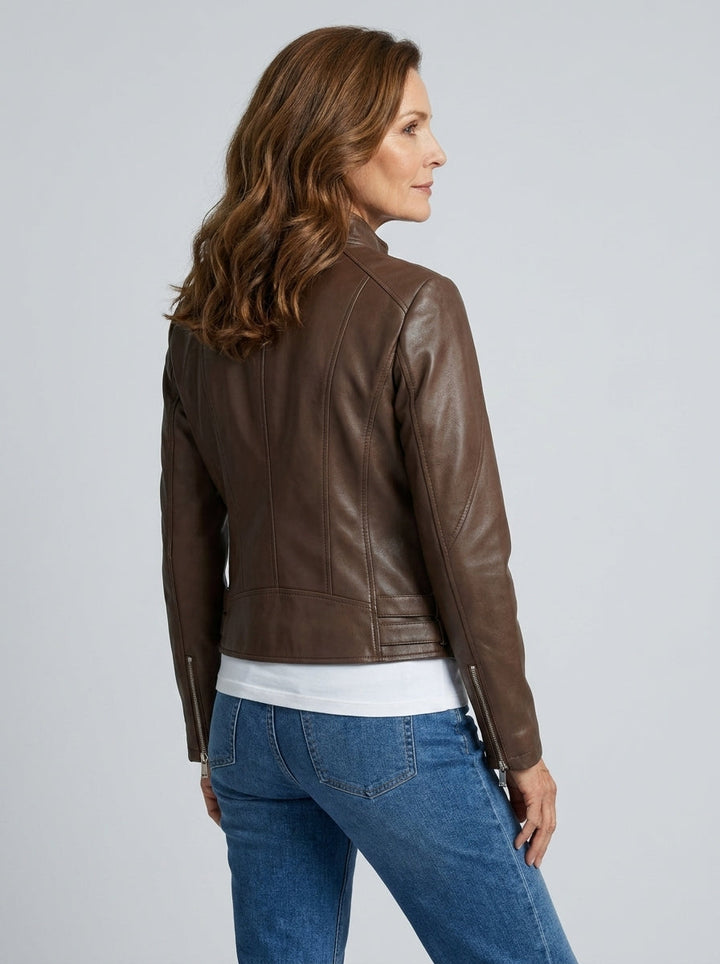 Aria | Zip-Front Biker Jacket