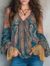 Solene | Flowing Paisley Blouse