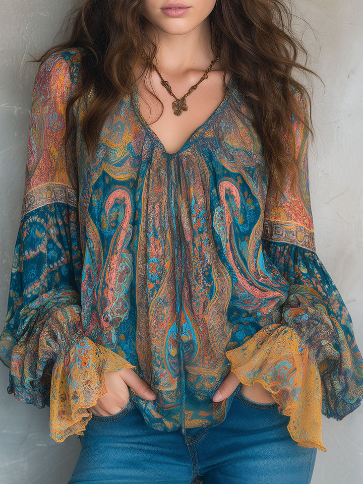 Solene | Flowing Paisley Blouse