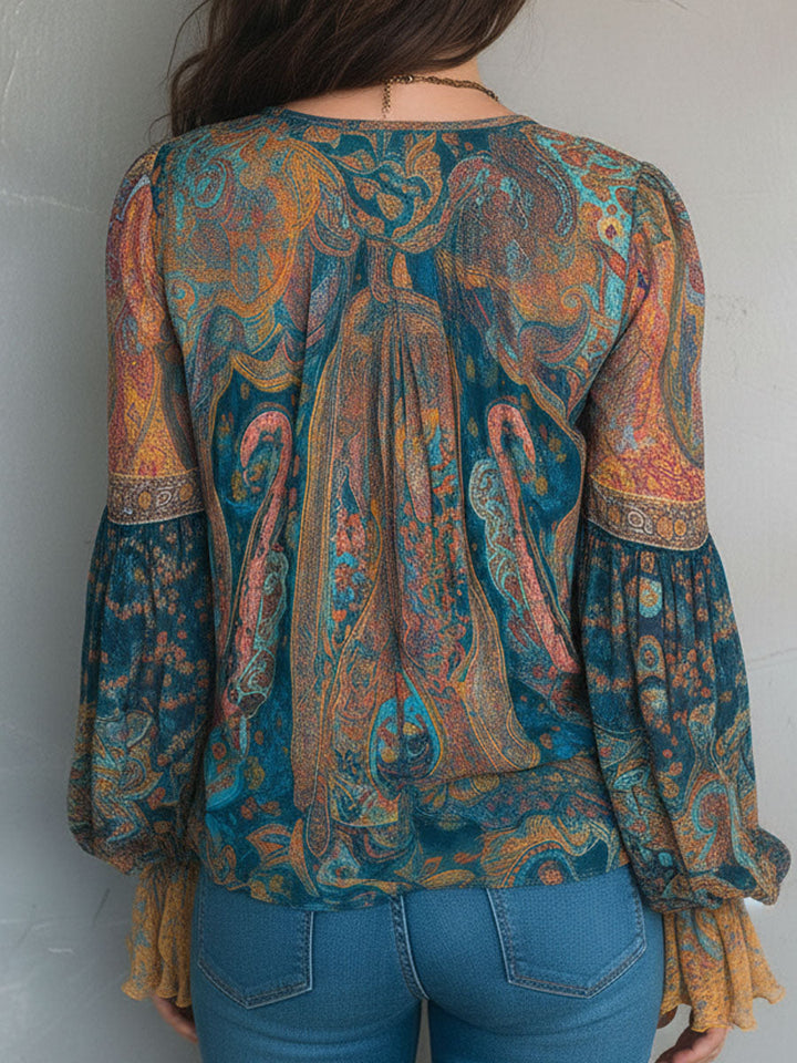 Solene | Flowing Paisley Blouse