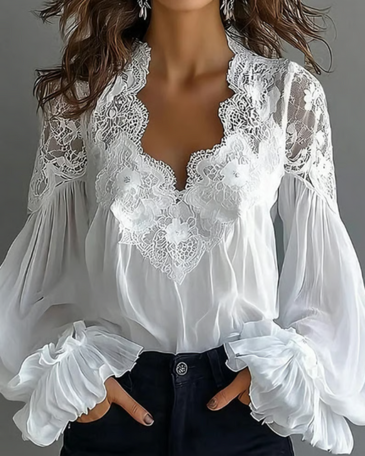 Elara | Romantic Lace Blouse