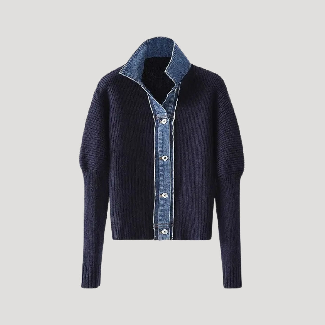 Delaney | Contrast-Trim Statement Cardigan