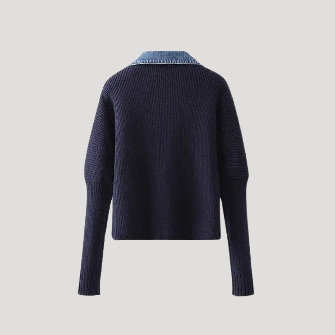 Delaney | Contrast-Trim Statement Cardigan