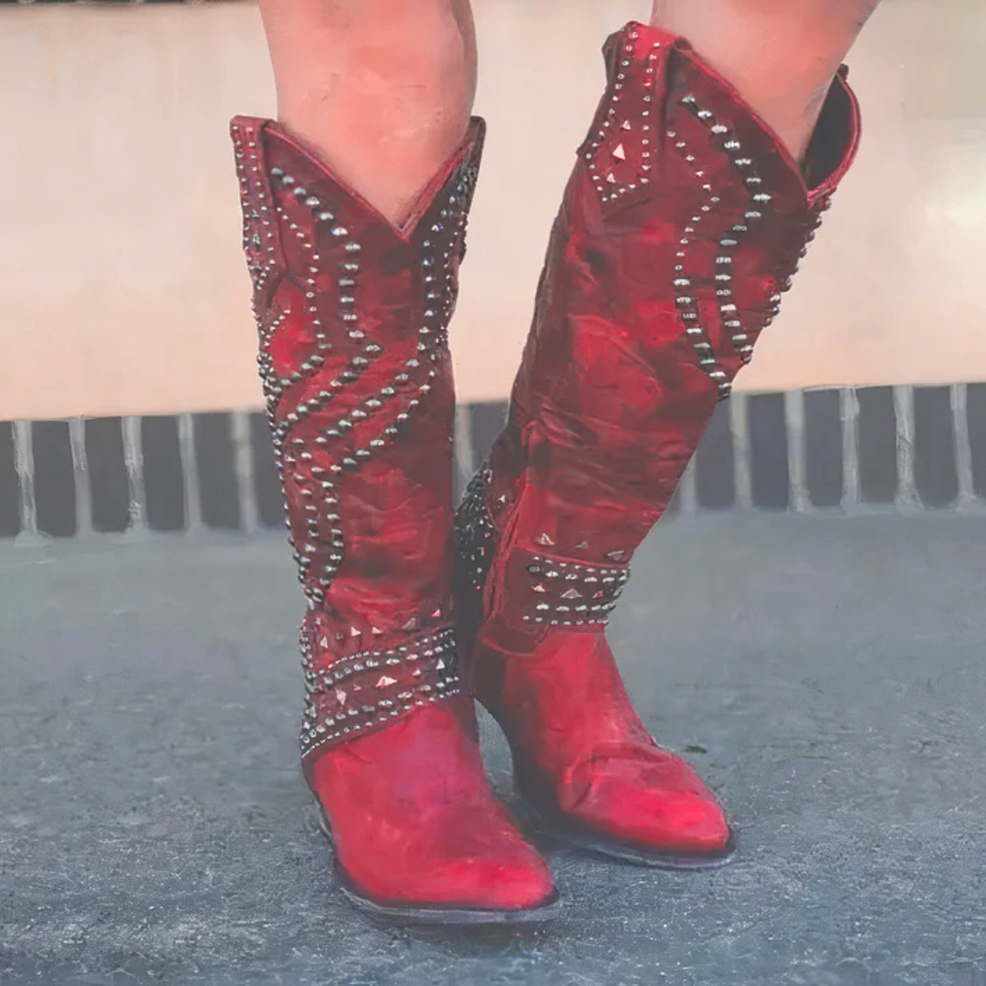 Roxanne | Studded Tall Western Boots
