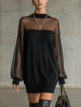 Valentine | Sheer-Sleeve Mini Dress