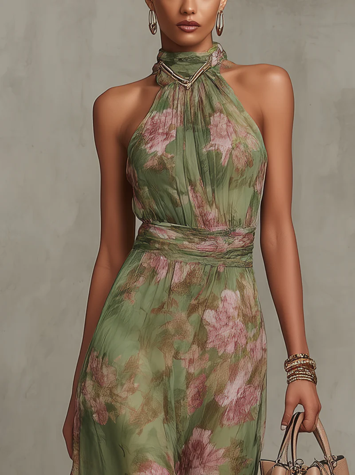 Nadine | Floral Halter Maxi Dress