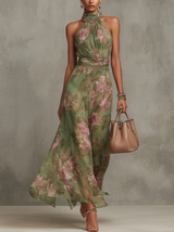 Nadine | Floral Halter Maxi Dress