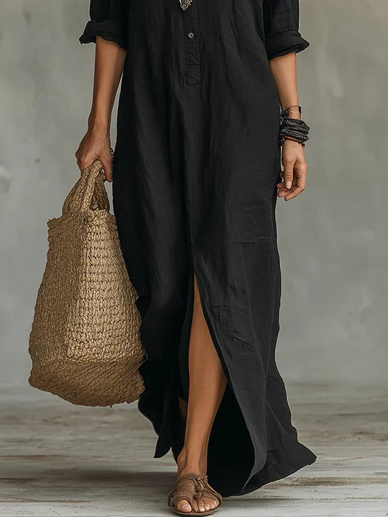 Elena | Relaxed Buttoned Maxi Dress
