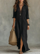 Elena | Relaxed Buttoned Maxi Dress