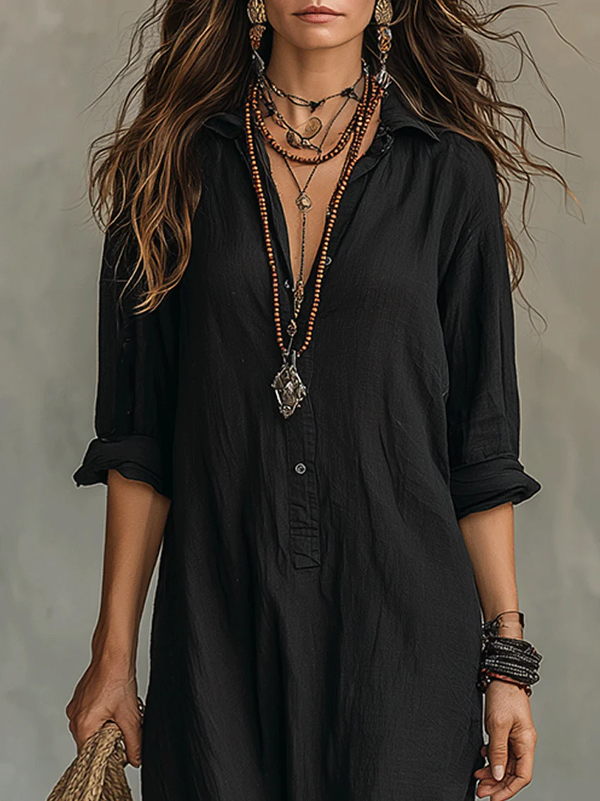 Cornelia | Relaxed Buttoned Maxi Dress