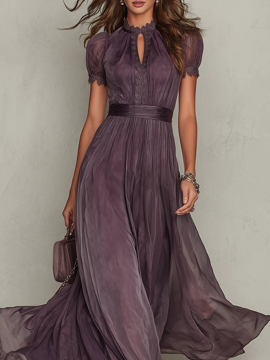 Rosalyn | Lace-Trim Flowing Maxi Dress