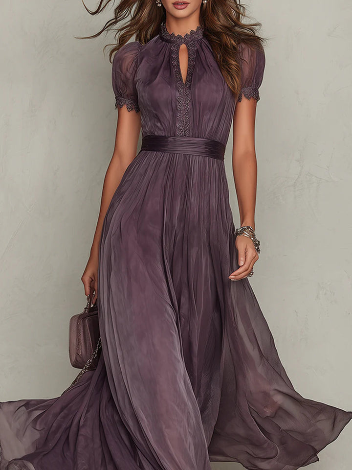 Alessandra | Flowing Keyhole Maxi Dress