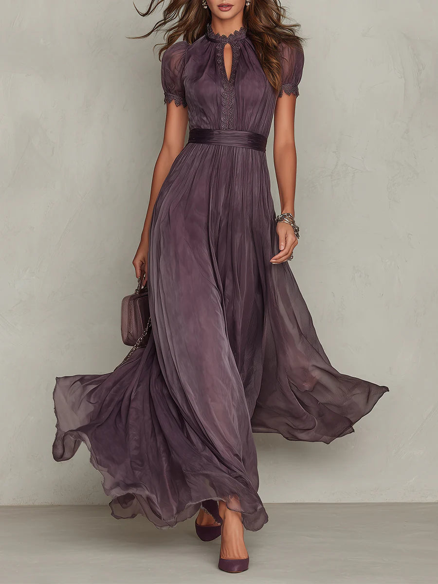 Alessandra | Flowing Keyhole Maxi Dress