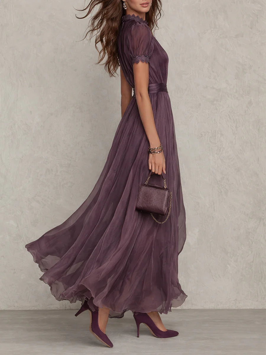 Alessandra | Flowing Keyhole Maxi Dress