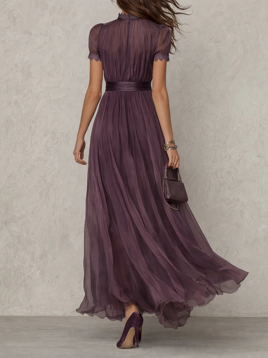 Alessandra | Flowing Keyhole Maxi Dress