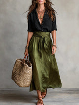 Odessa | Flowing Tie-Waist Maxi Skirt