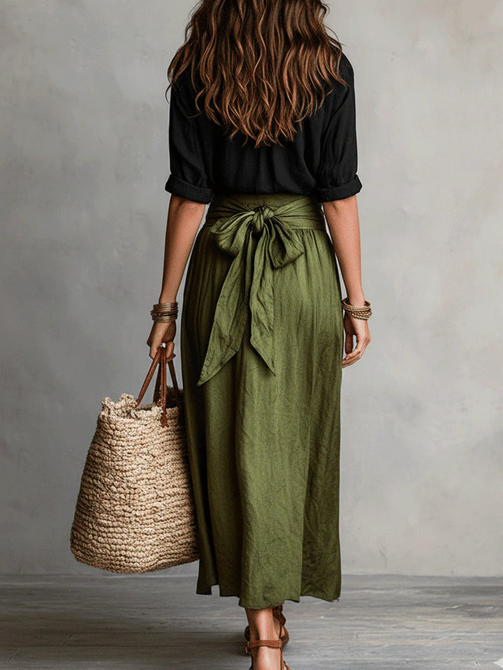 Odessa | Flowing Tie-Waist Maxi Skirt