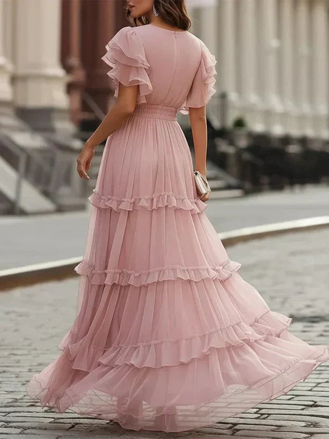 Wren | Tiered Flutter-Sleeve Maxi Dress