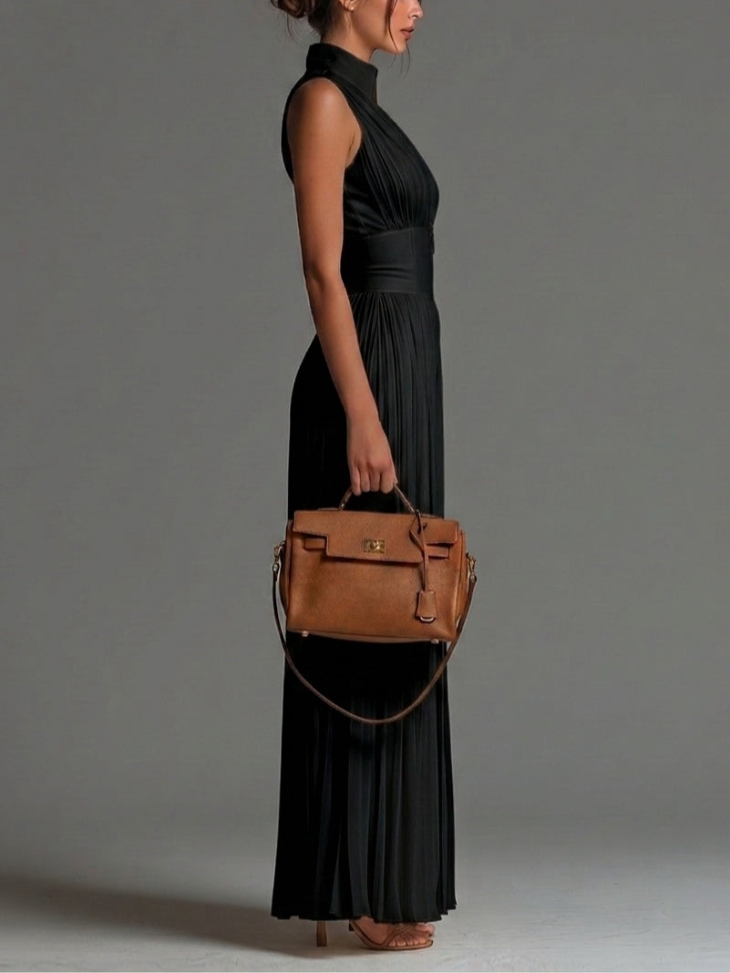 Delphina | Elegant Wide-Leg Pleated Jumpsuit