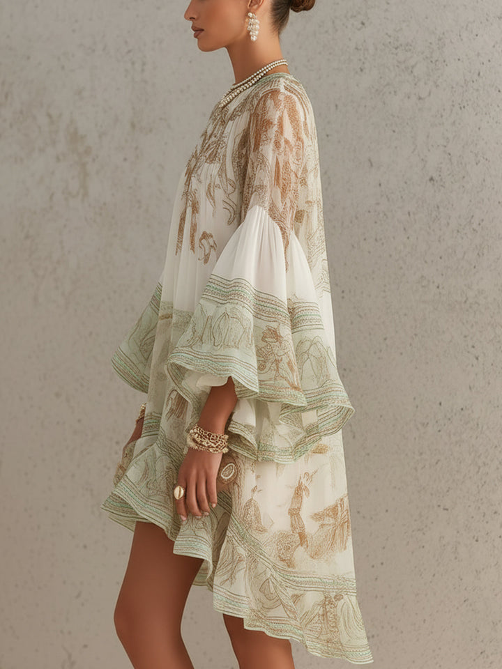 Melanie | Flowing Print Mini Dress