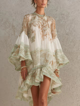 Lorraine | Flowing Ruffle-Sleeve Mini Dress