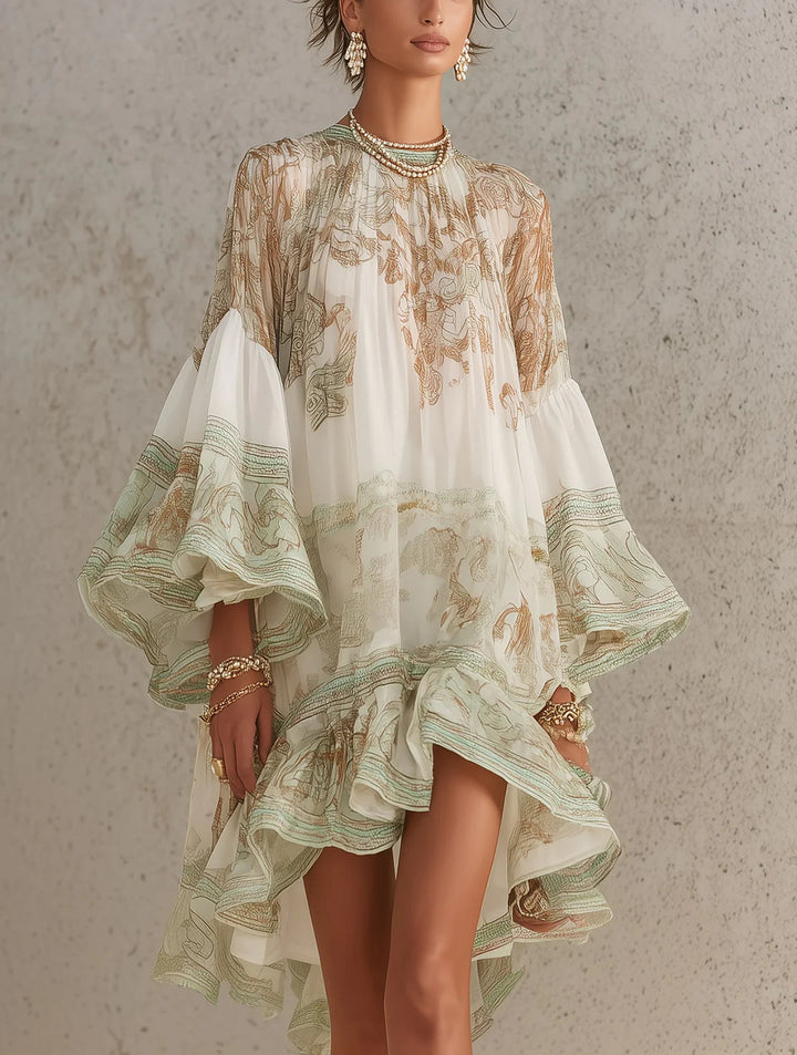 Melanie | Flowing Print Mini Dress