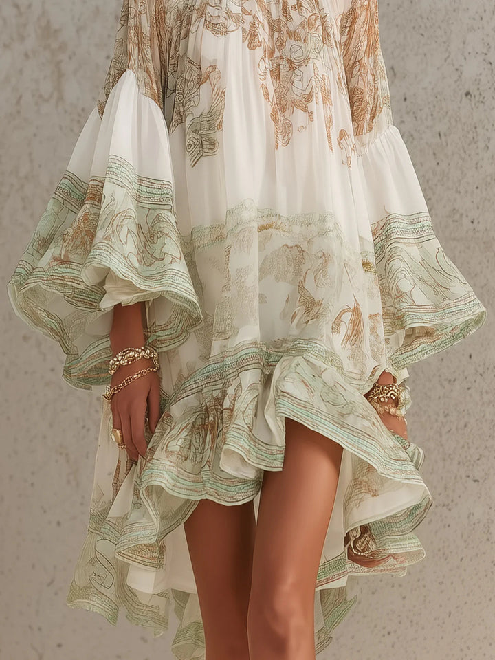 Melanie | Flowing Print Mini Dress