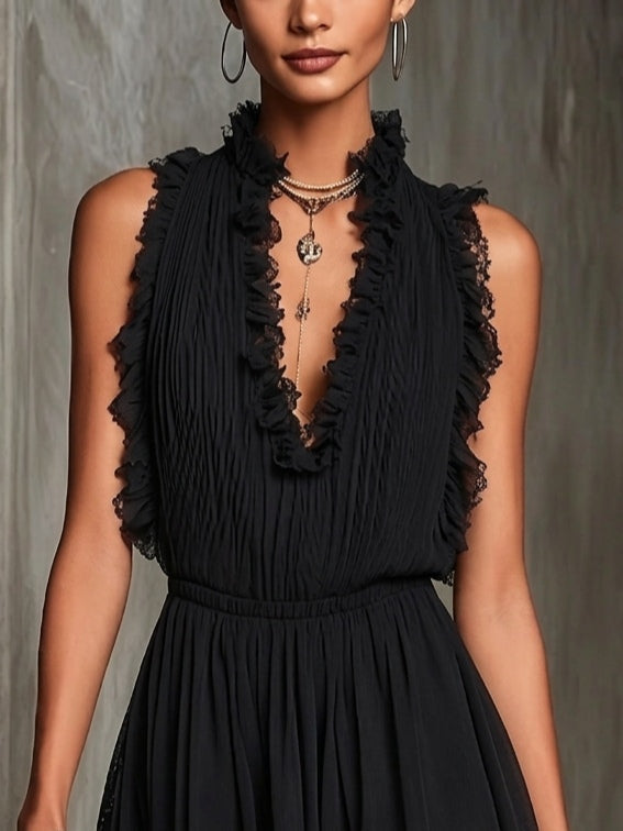 Marianne | Ruffled V-Neck Romper