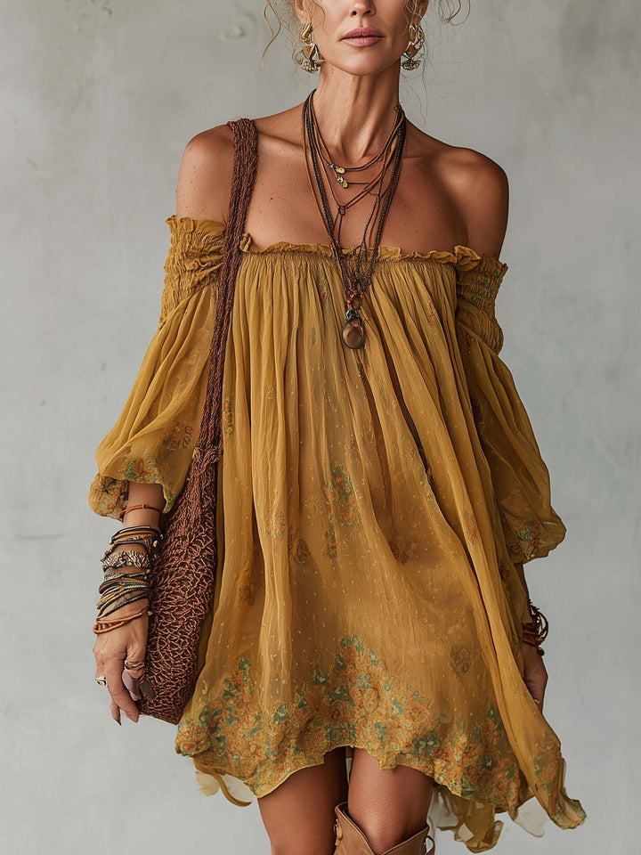 Juno | Off-Shoulder Floral Mini Dress