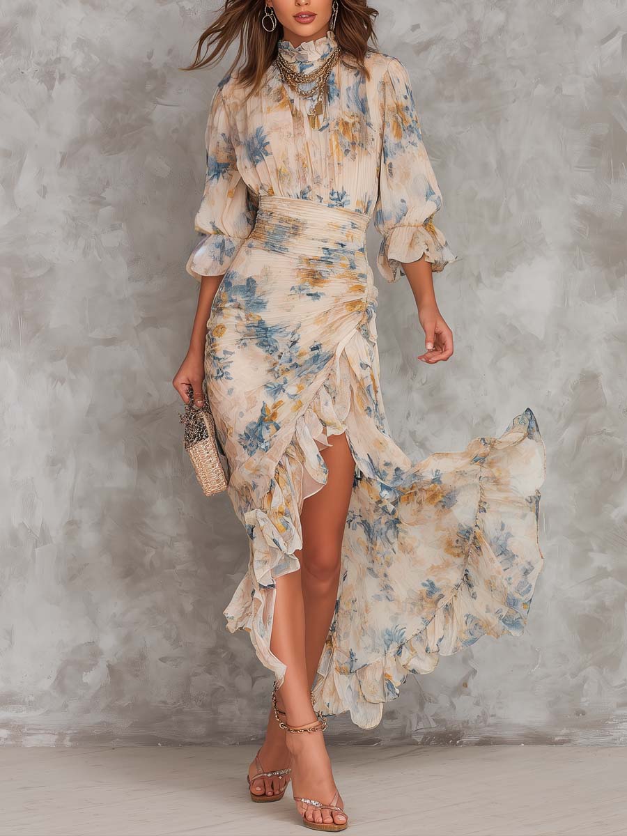Lucette | Ruffled Floral Maxi Dress