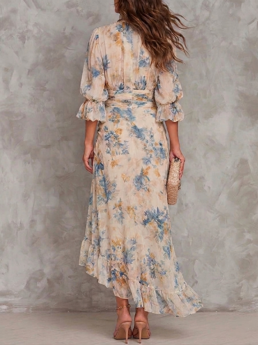 Lucette | Ruffled Floral Maxi Dress