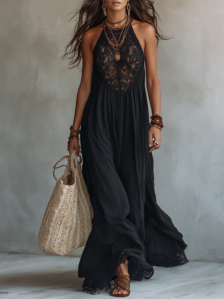 Magnolia | Flowing Halter Maxi Dress