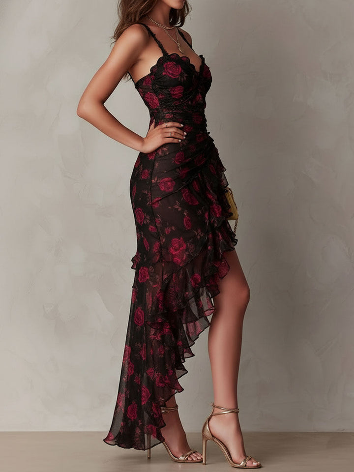 Antonia | Floral Ruffle-Hem Dress