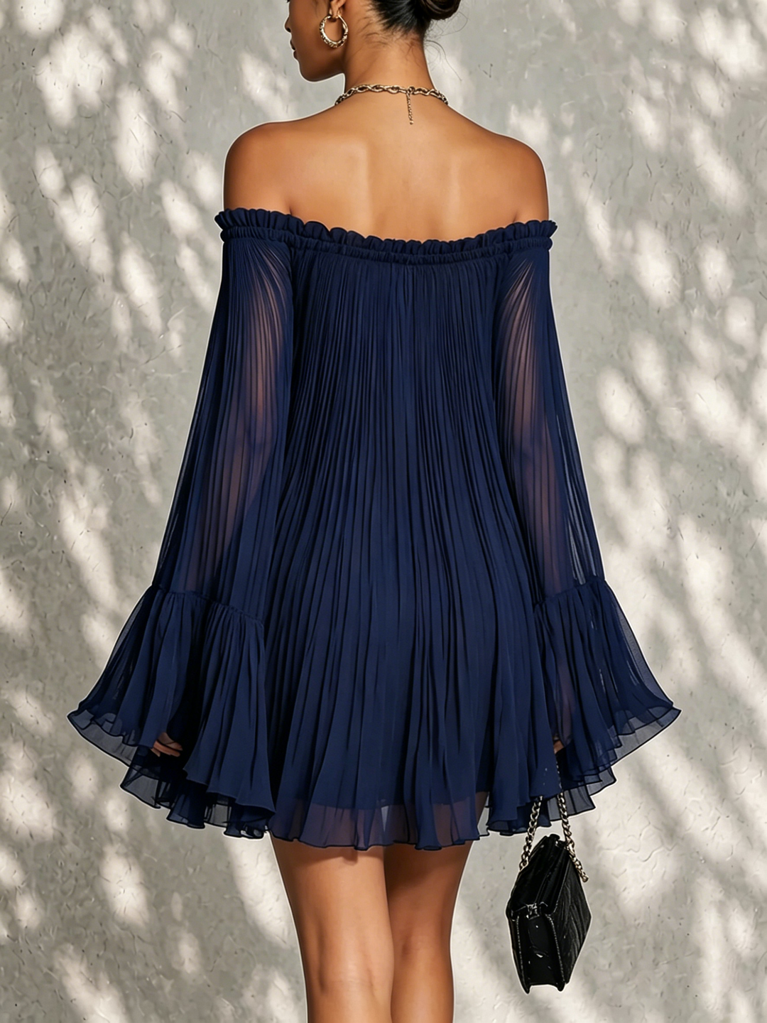 Harriet | Off-Shoulder Bell-Sleeve Mini Dress