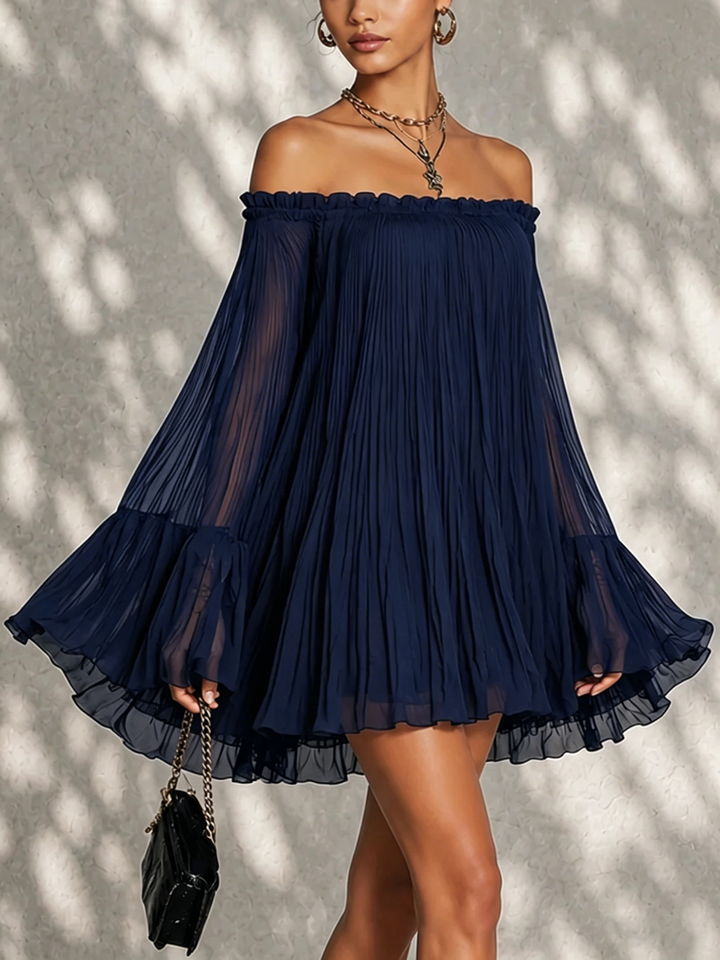Harriet | Off-Shoulder Bell-Sleeve Mini Dress