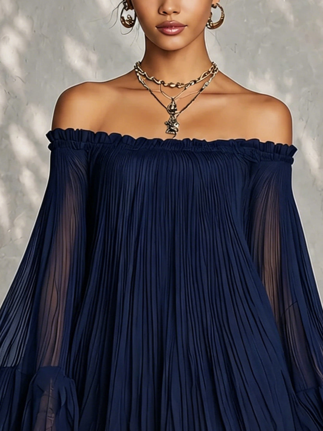 Harriet | Off-Shoulder Bell-Sleeve Mini Dress