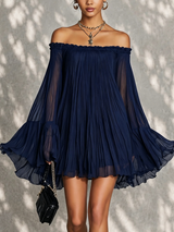 Harriet | Off-Shoulder Bell-Sleeve Mini Dress