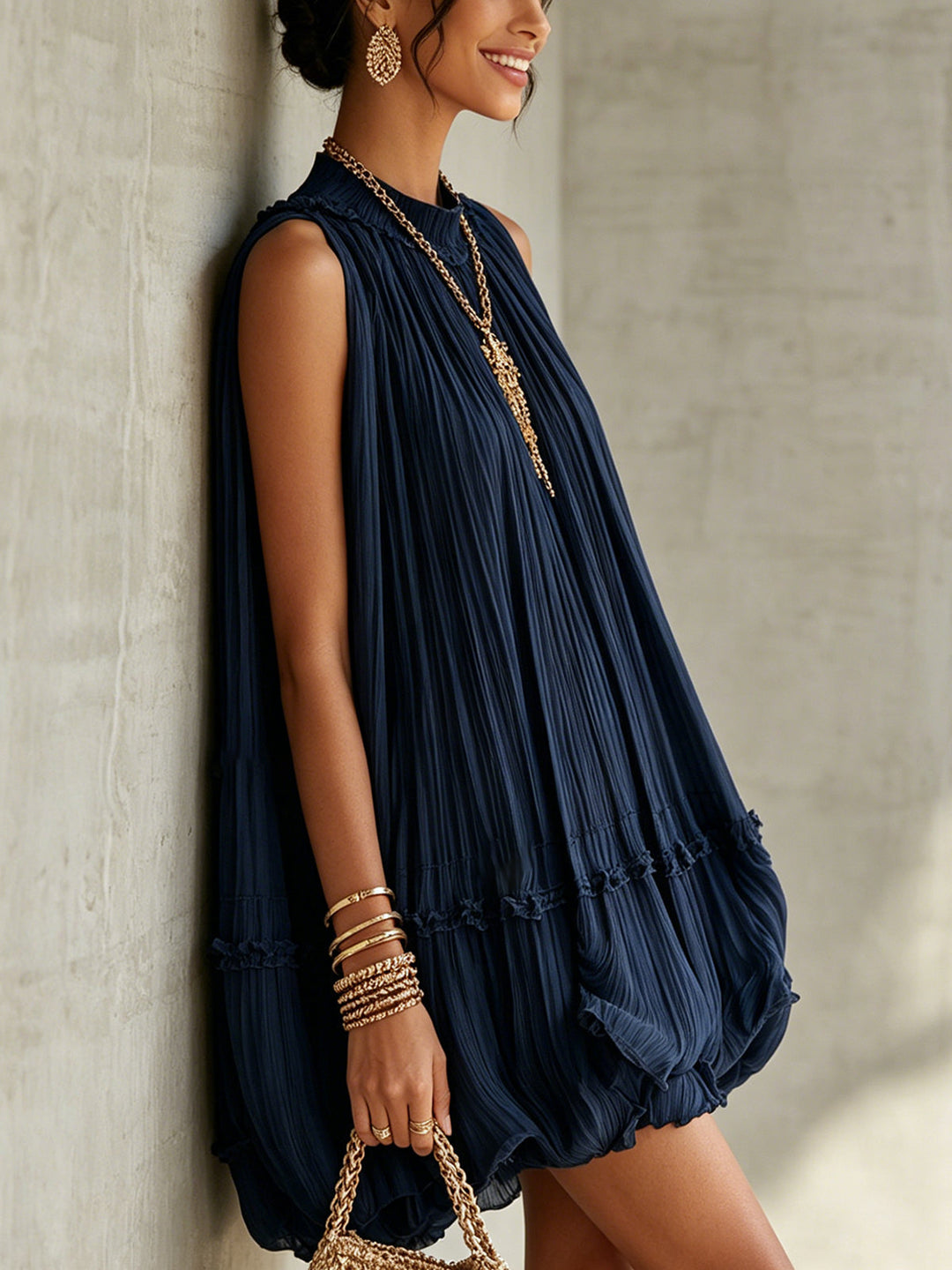 Helene | Flowing Tiered Ruffle Mini Dress