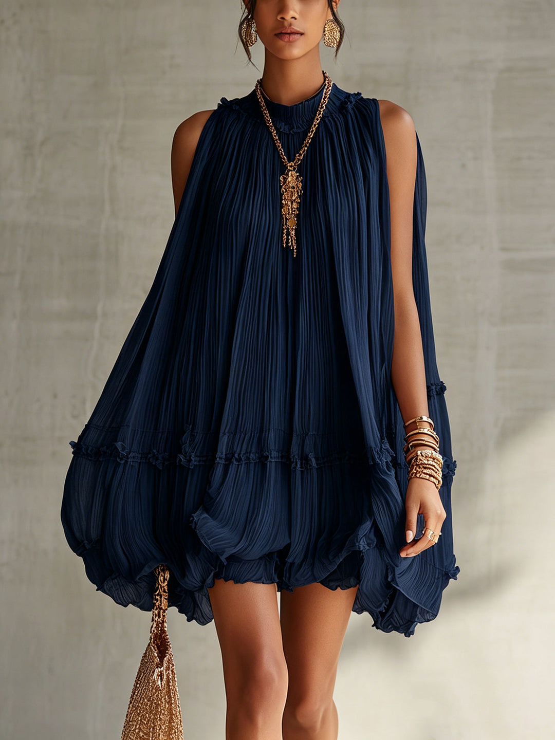 Helene | Flowing Tiered Ruffle Mini Dress