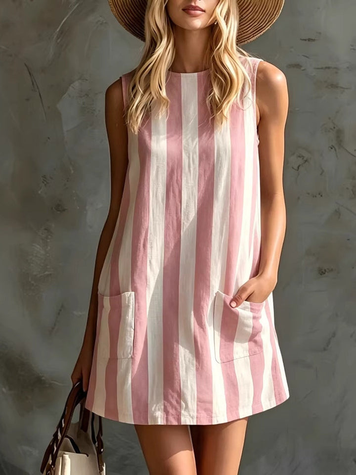 Junia | Sleeveless Striped Mini Dress