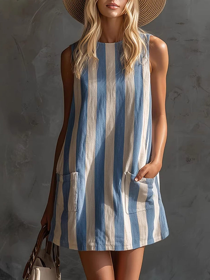Junia | Sleeveless Striped Mini Dress