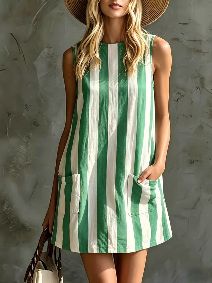 Junia | Sleeveless Striped Mini Dress