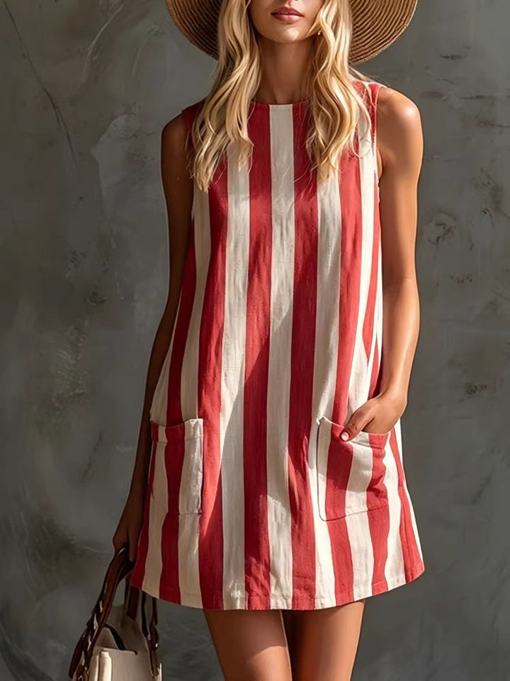 Junia | Sleeveless Striped Mini Dress