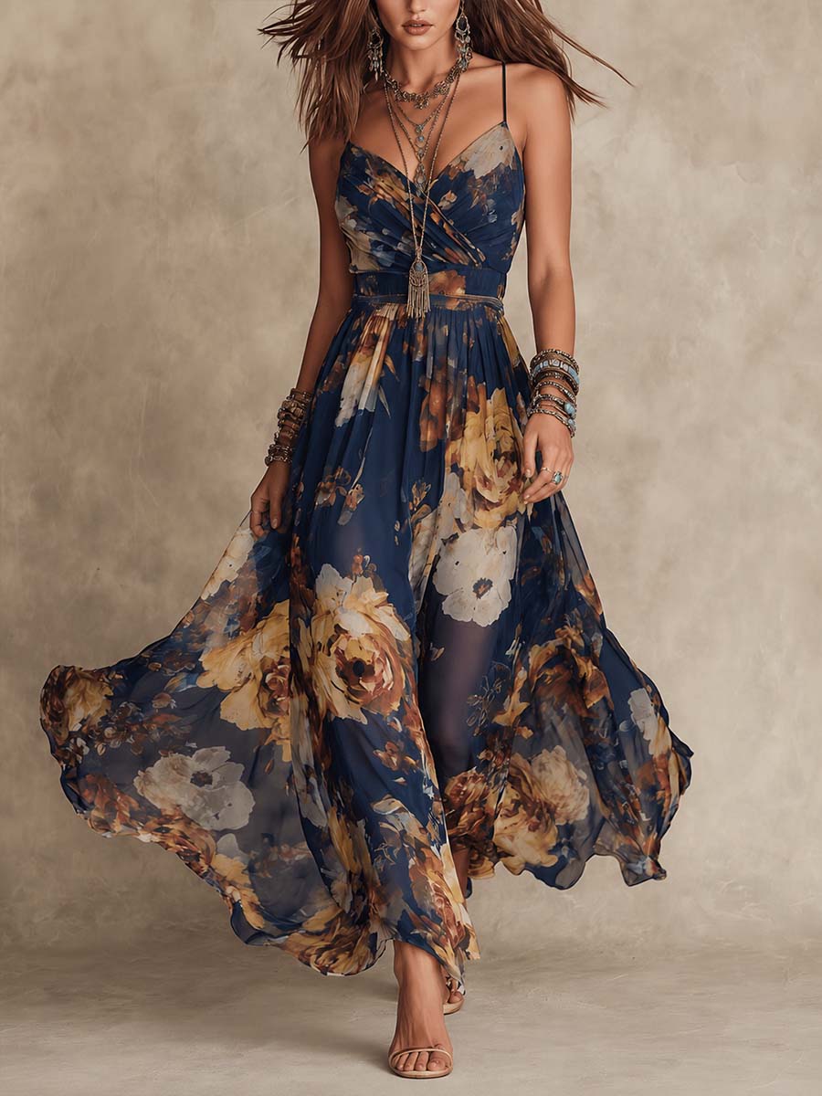 Rosemary | Flowing Floral Maxi Dress