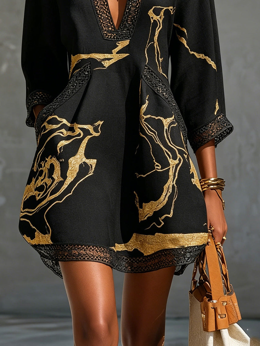 Lisette | Flowing V-Neck Mini Dress