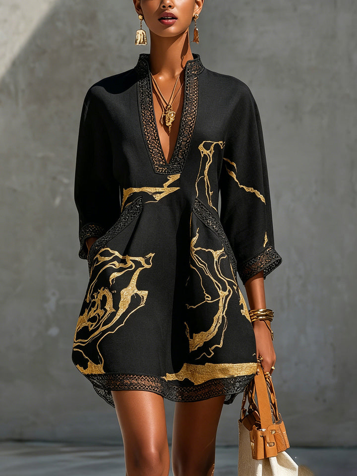 Lisette | Flowing V-Neck Mini Dress