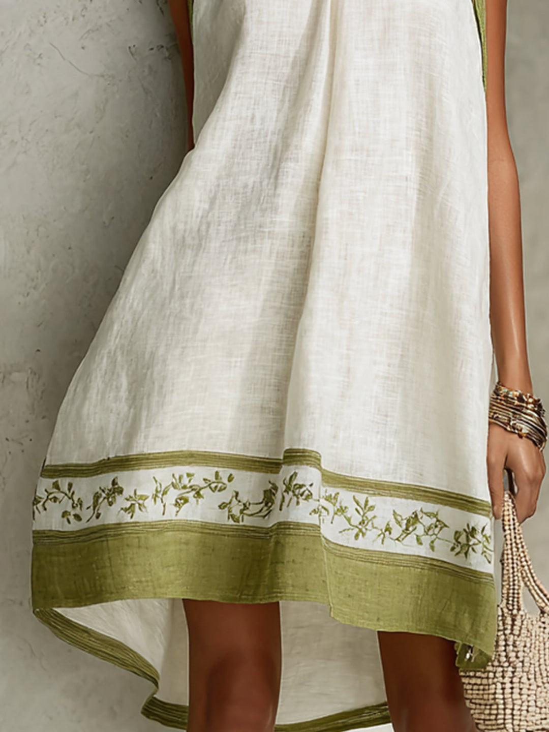 Anaïs | Sleeveless Floral-Trim A-Line Dress