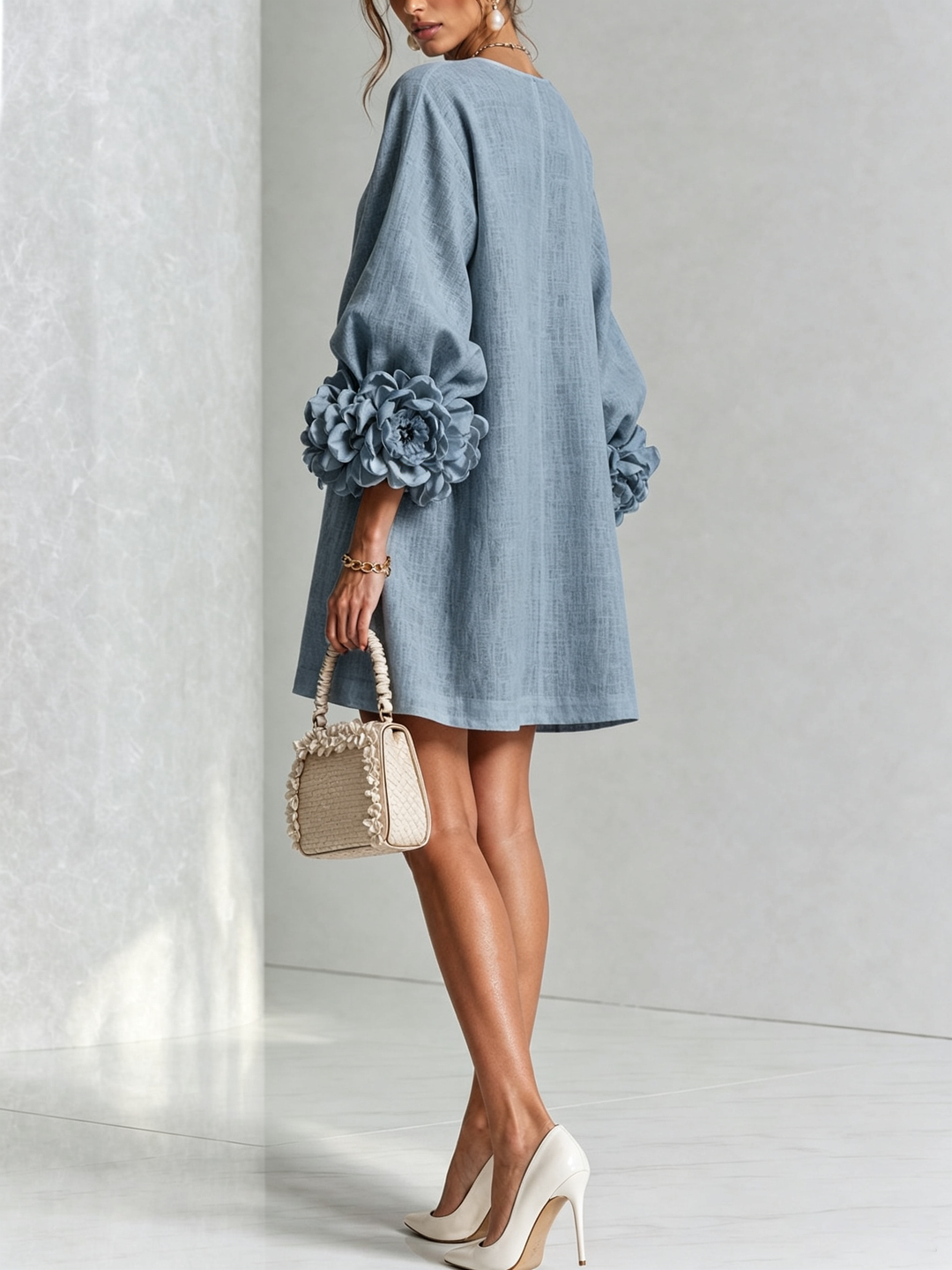 Cleo | Floral-Trimmed Mini Dress
