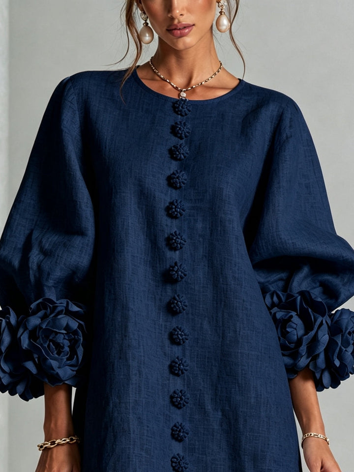 Petra | Floral-Detail Button Mini Dress