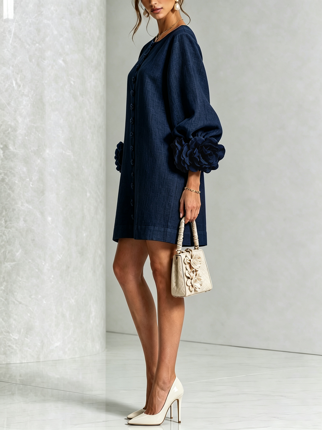 Florentine | Floral-Button Mini Dress